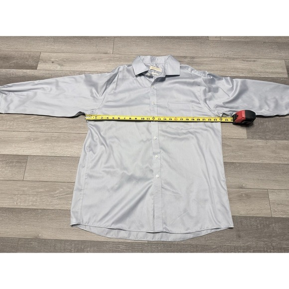 Michael Kors Men's Non-Iron Dress Shirt, 17 32/33, Light Blue, Long Sleeve - Picture 7 of 8